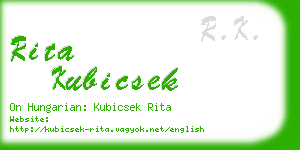 rita kubicsek business card